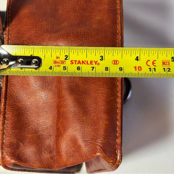 2/$30 Pouchee Brown Faux Leather Wallet Mini Organizer Bag with Key Ring - Picture 7 of 10